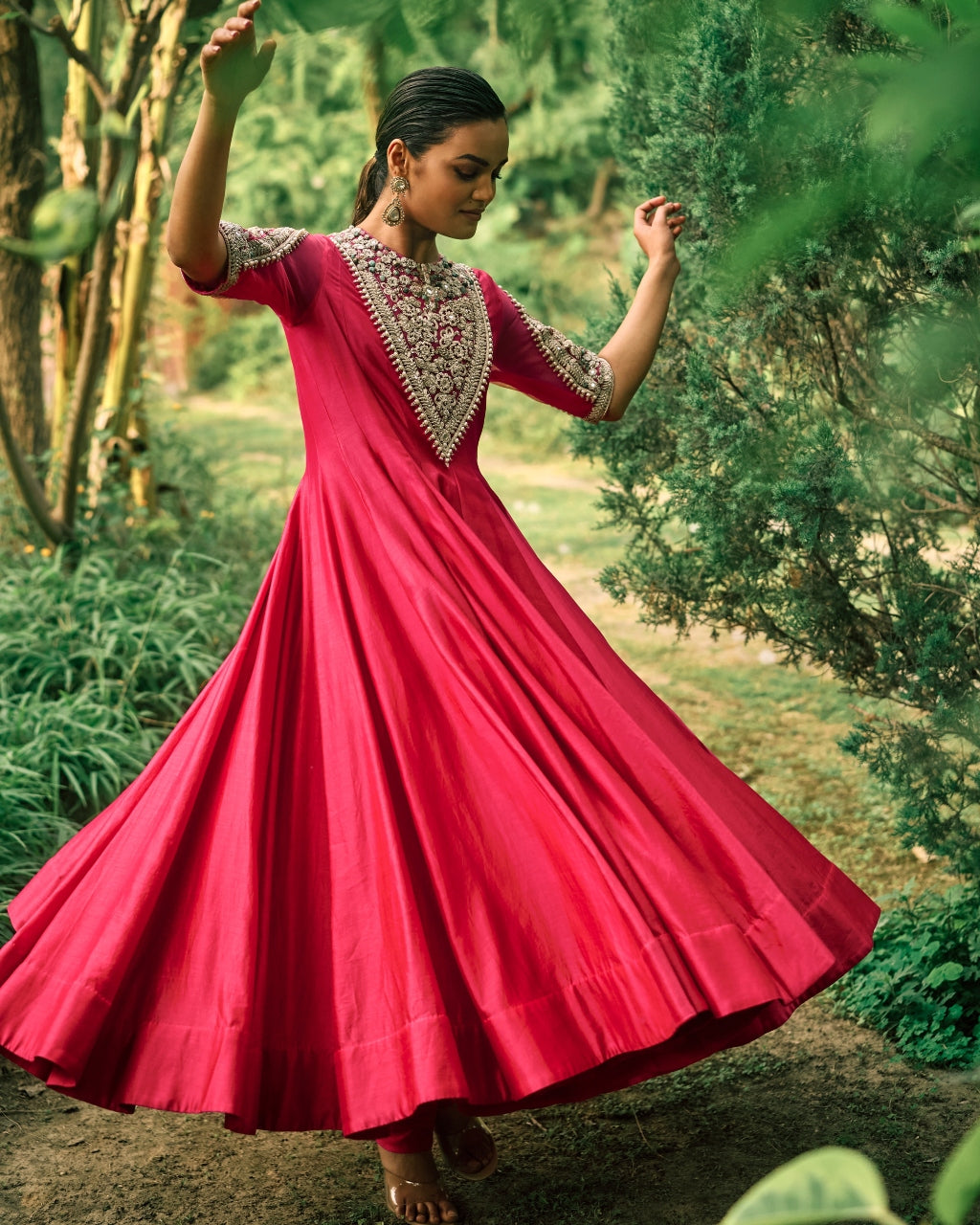 Farasha Pink Anarkali Set