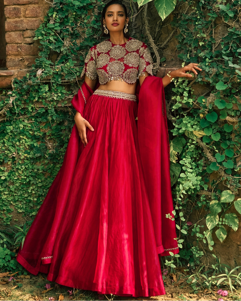 Crimson Red Lehenga Set