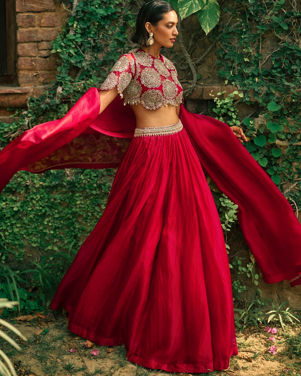 Crimson Red Lehenga Set