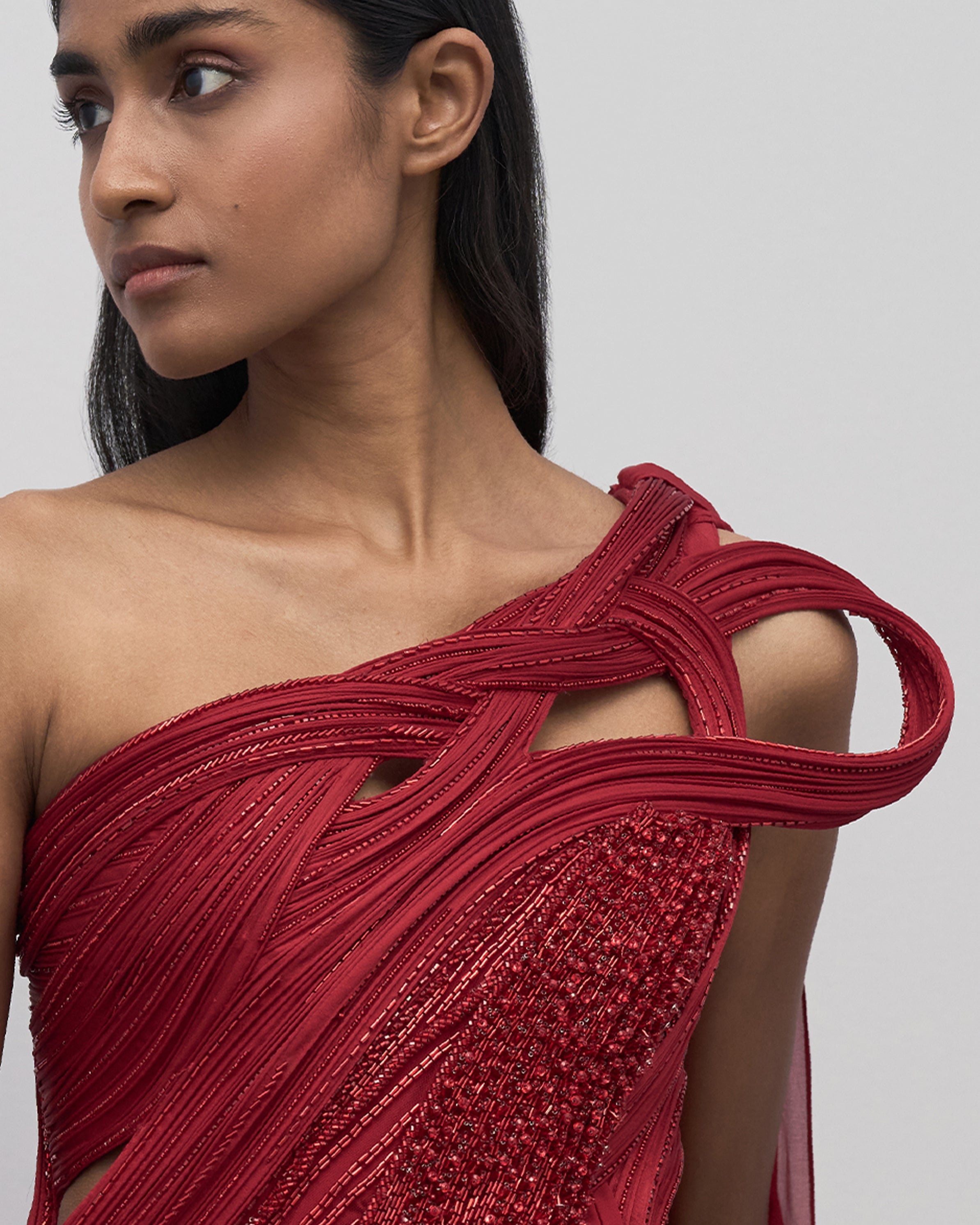 The Sculpted Drape Sari Gown