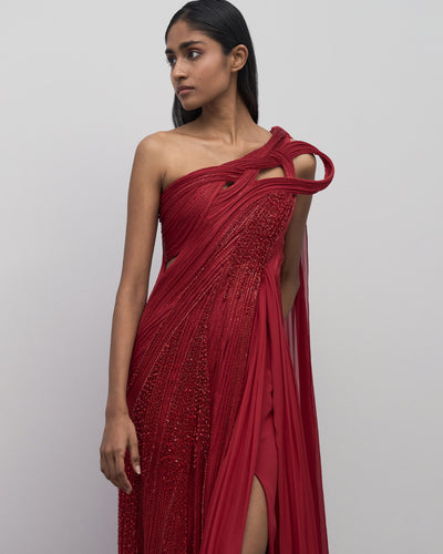 The Sculpted Drape Sari Gown