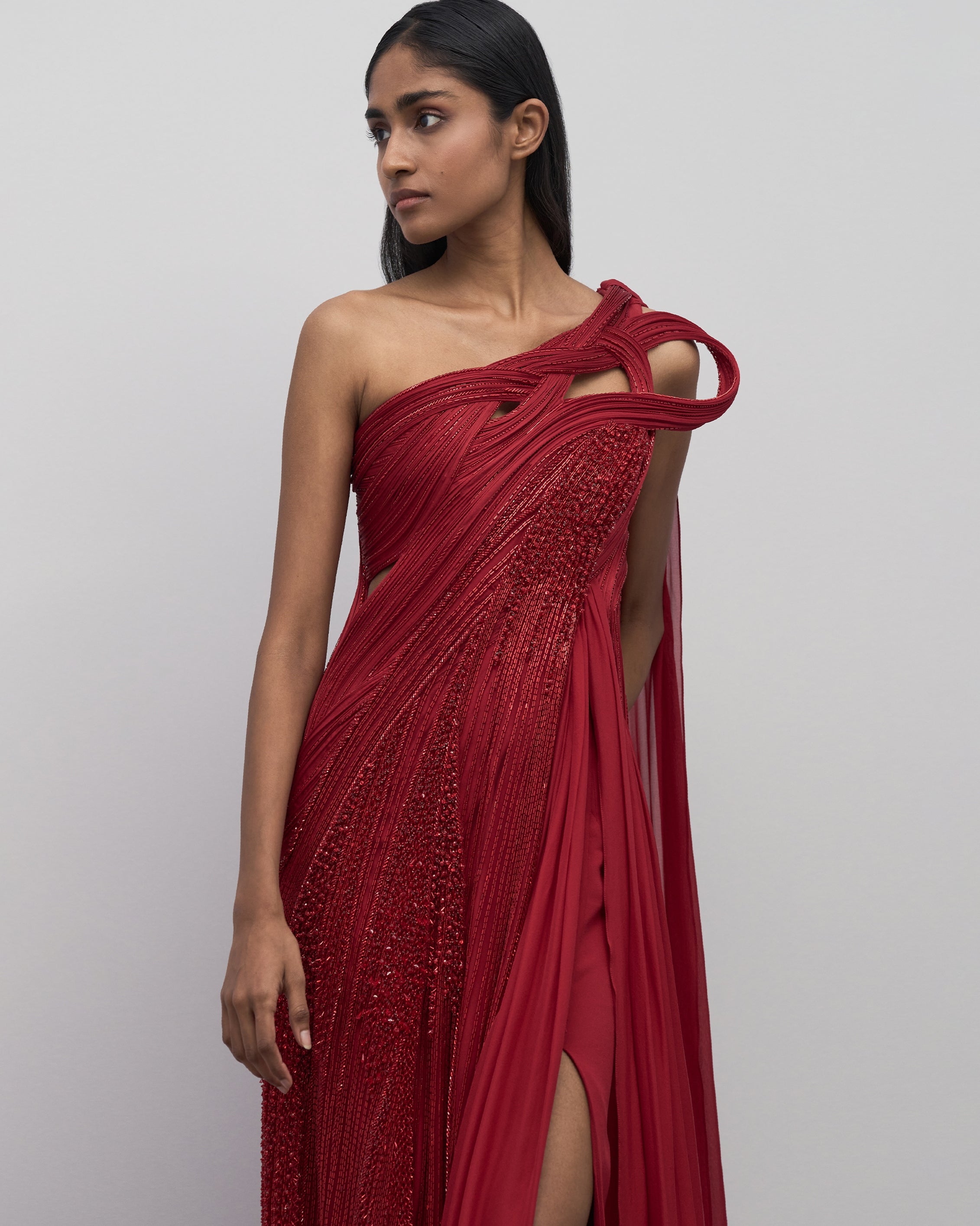 The Sculpted Drape Sari Gown