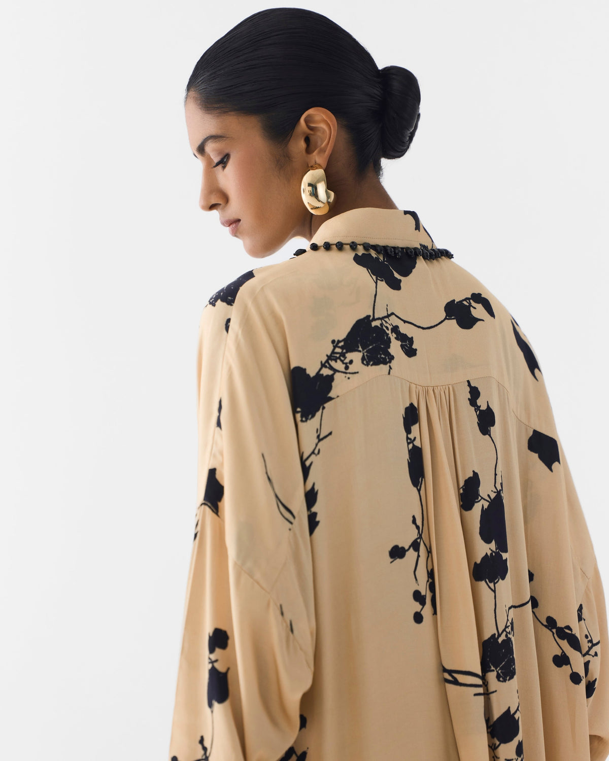 Cream Sakura Kurta Shirt & Pants Set