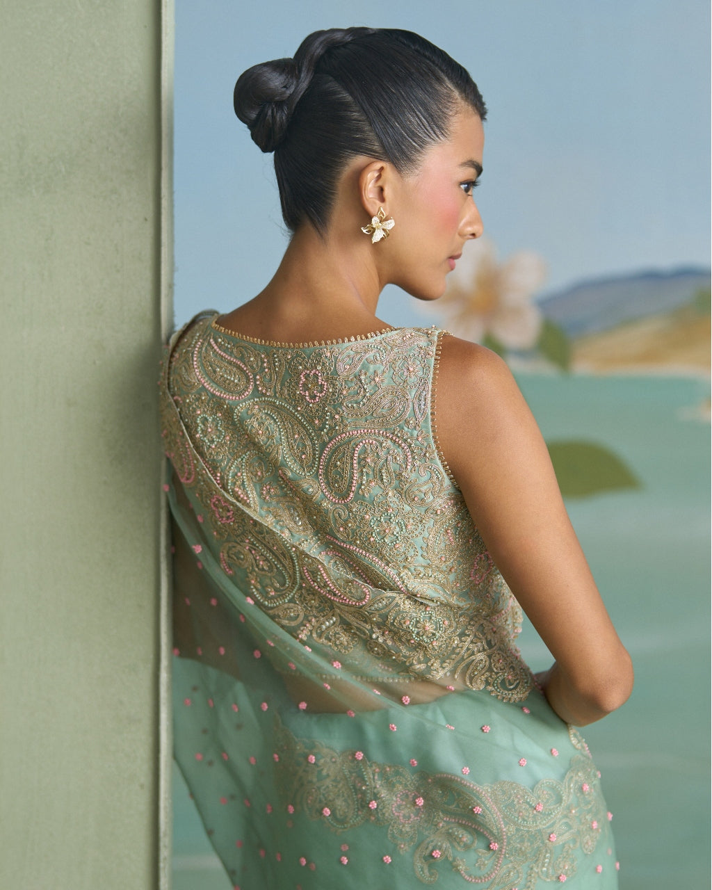 Vrinda Paisley Sari Set