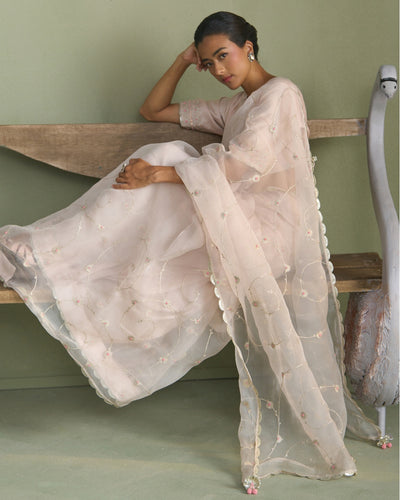 Shadow Bloom Sari Set