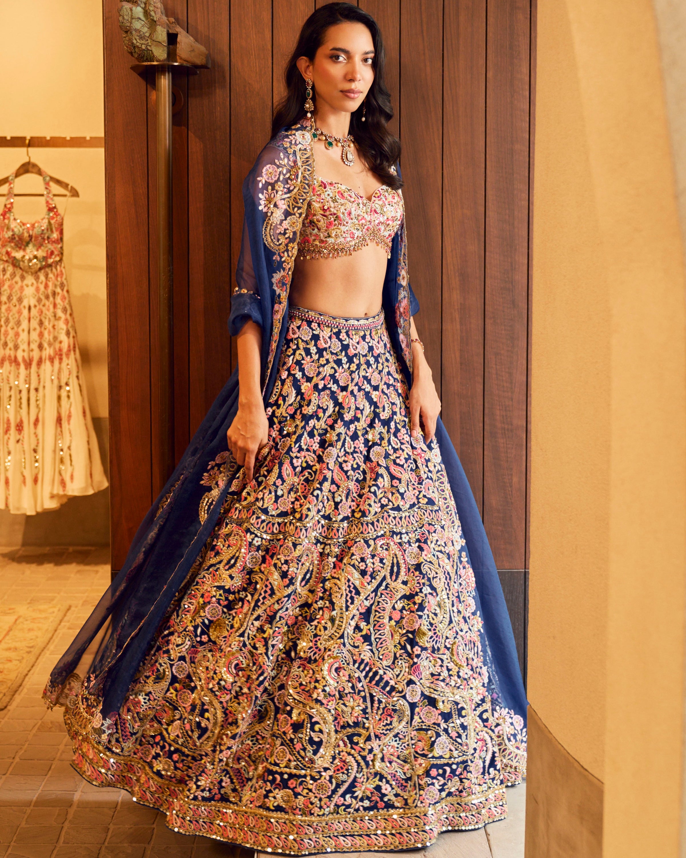 Azra Royal Blue Lehenga Set