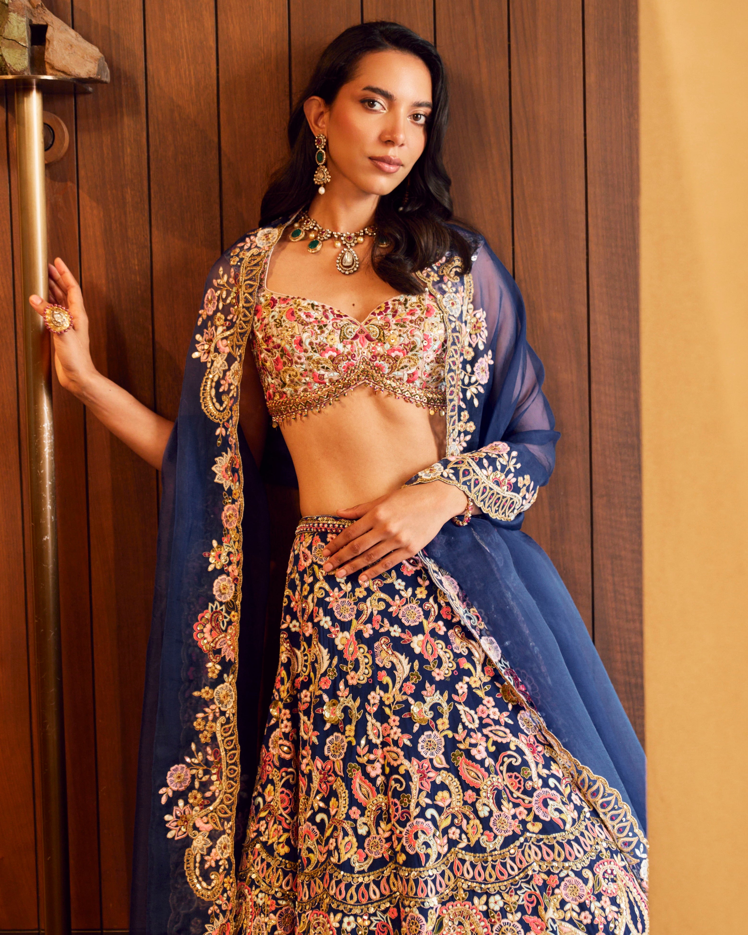 Azra Royal Blue Lehenga Set