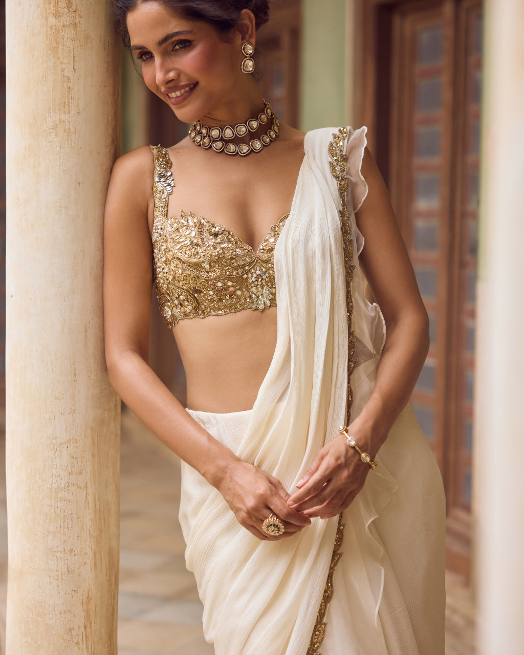 Khwahish Ruffle Sari Set
