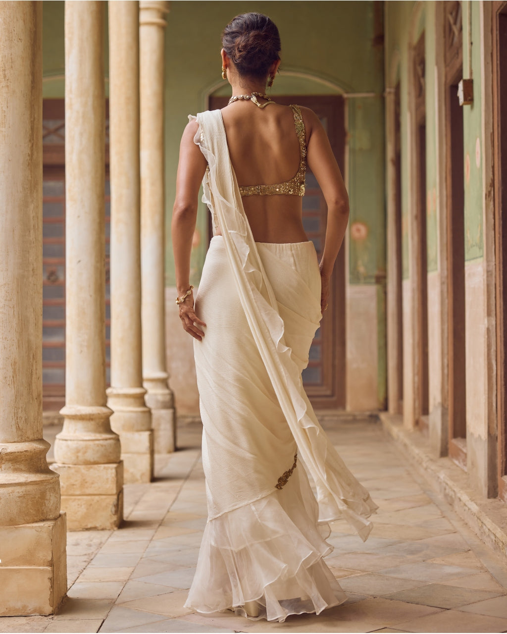 Khwahish Ruffle Sari Set