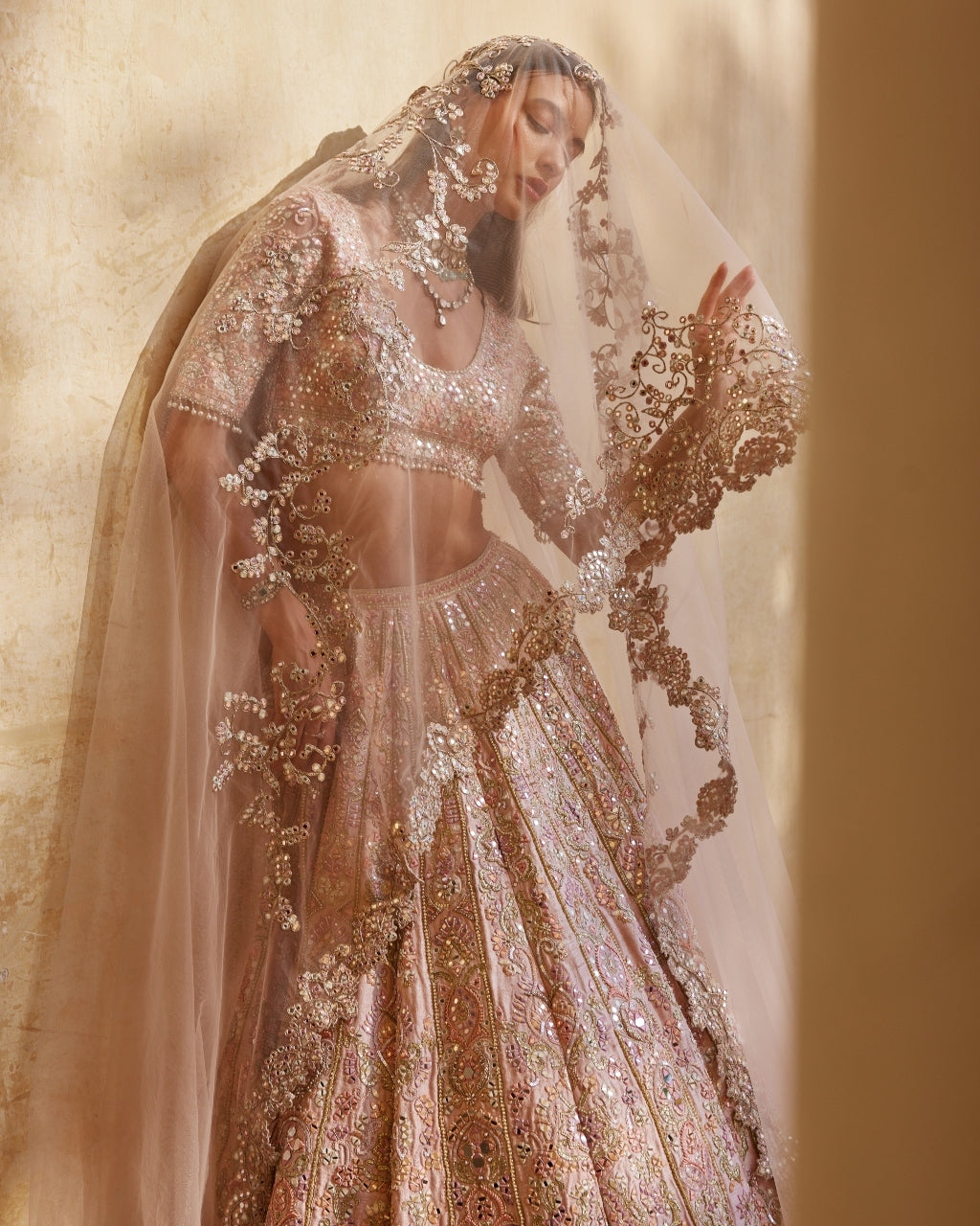 Rose Pink Mirror Lehenga Set