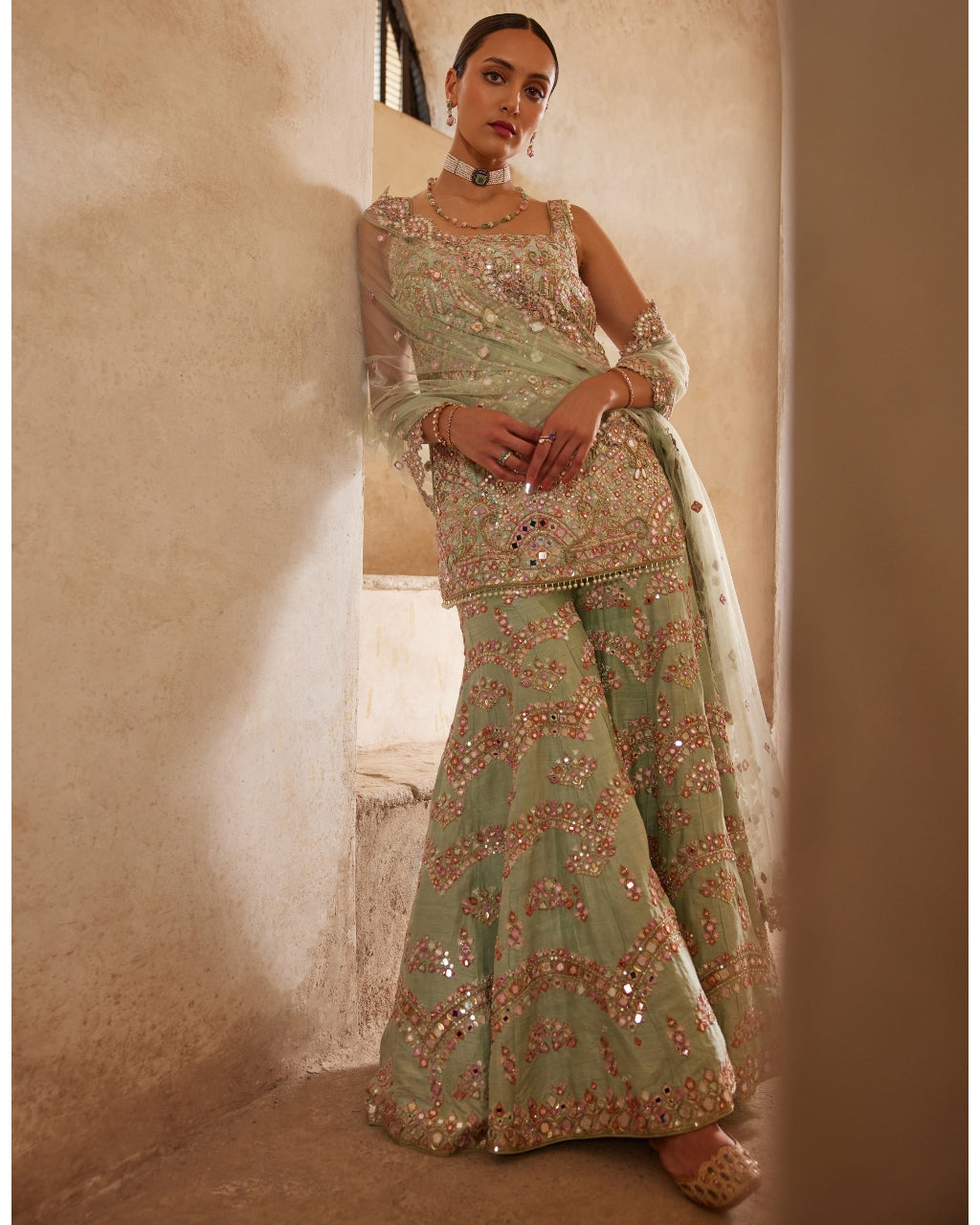 Sea Green Lavishka Sharara Set