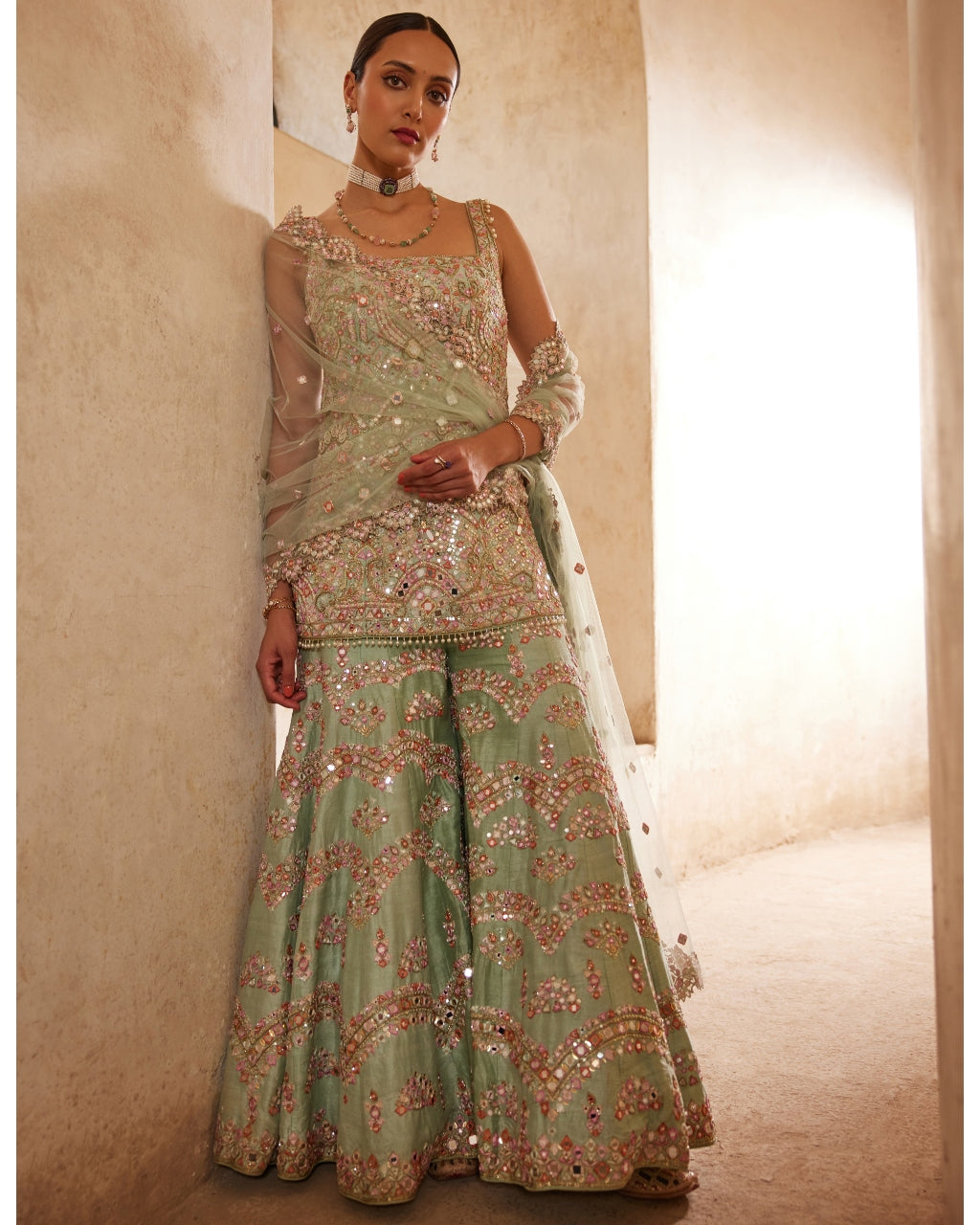 Sea Green Lavishka Sharara Set