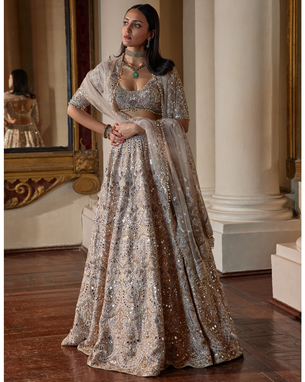 Dusky Rose Mirror Lehenga Set