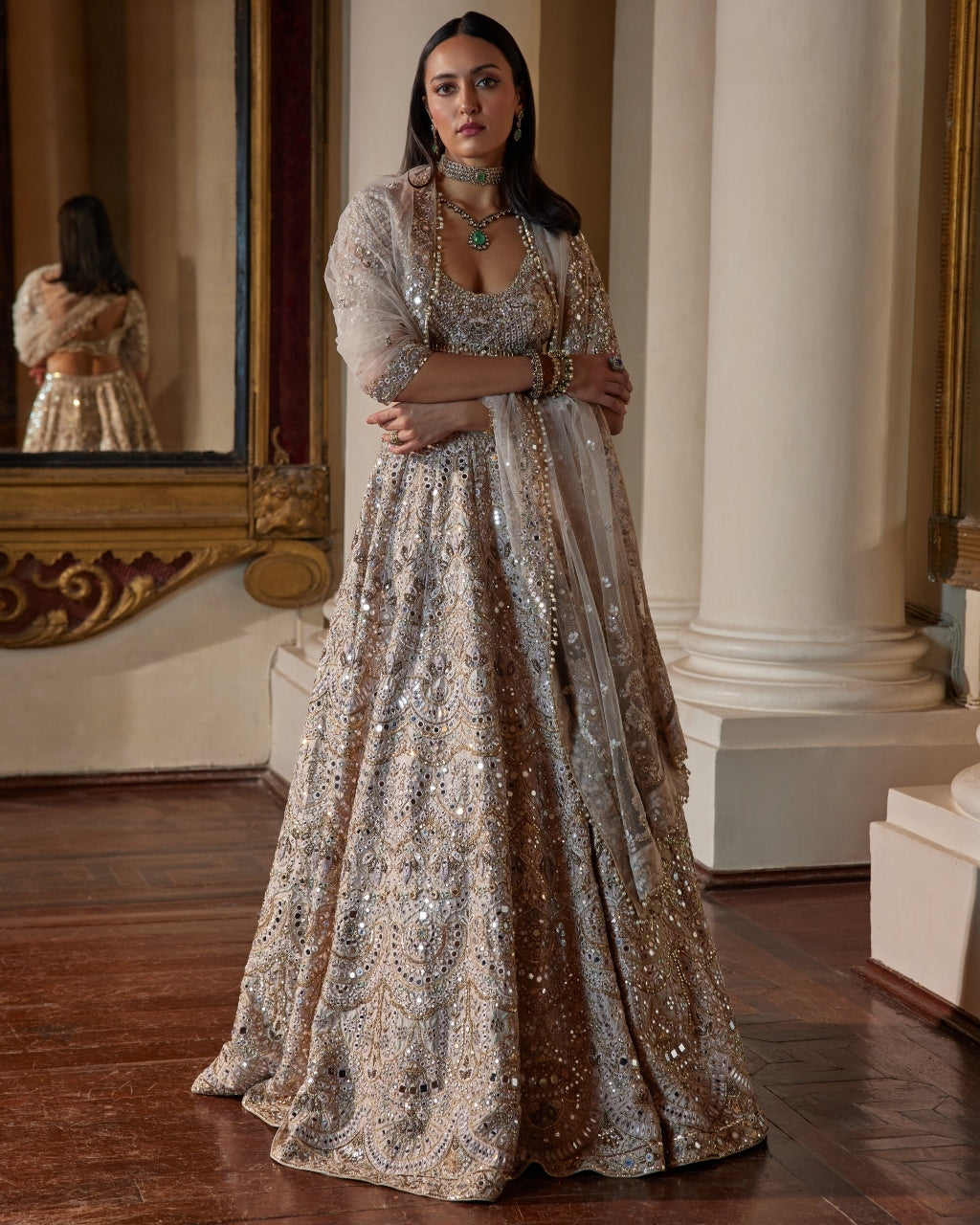 Dusky Rose Mirror Lehenga Set