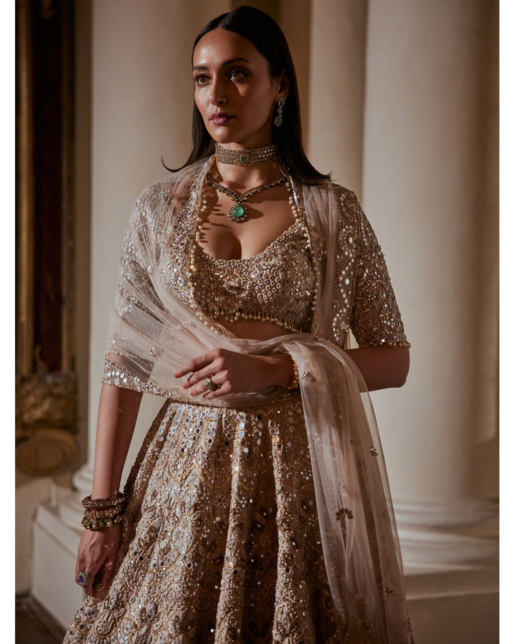 Dusky Rose Mirror Lehenga Set