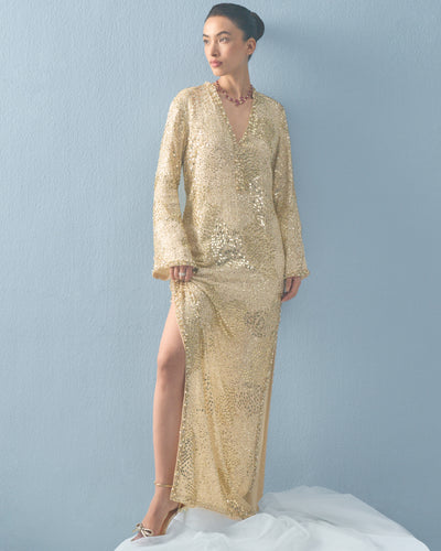 Ivory Georgette Sparkle Kaftan