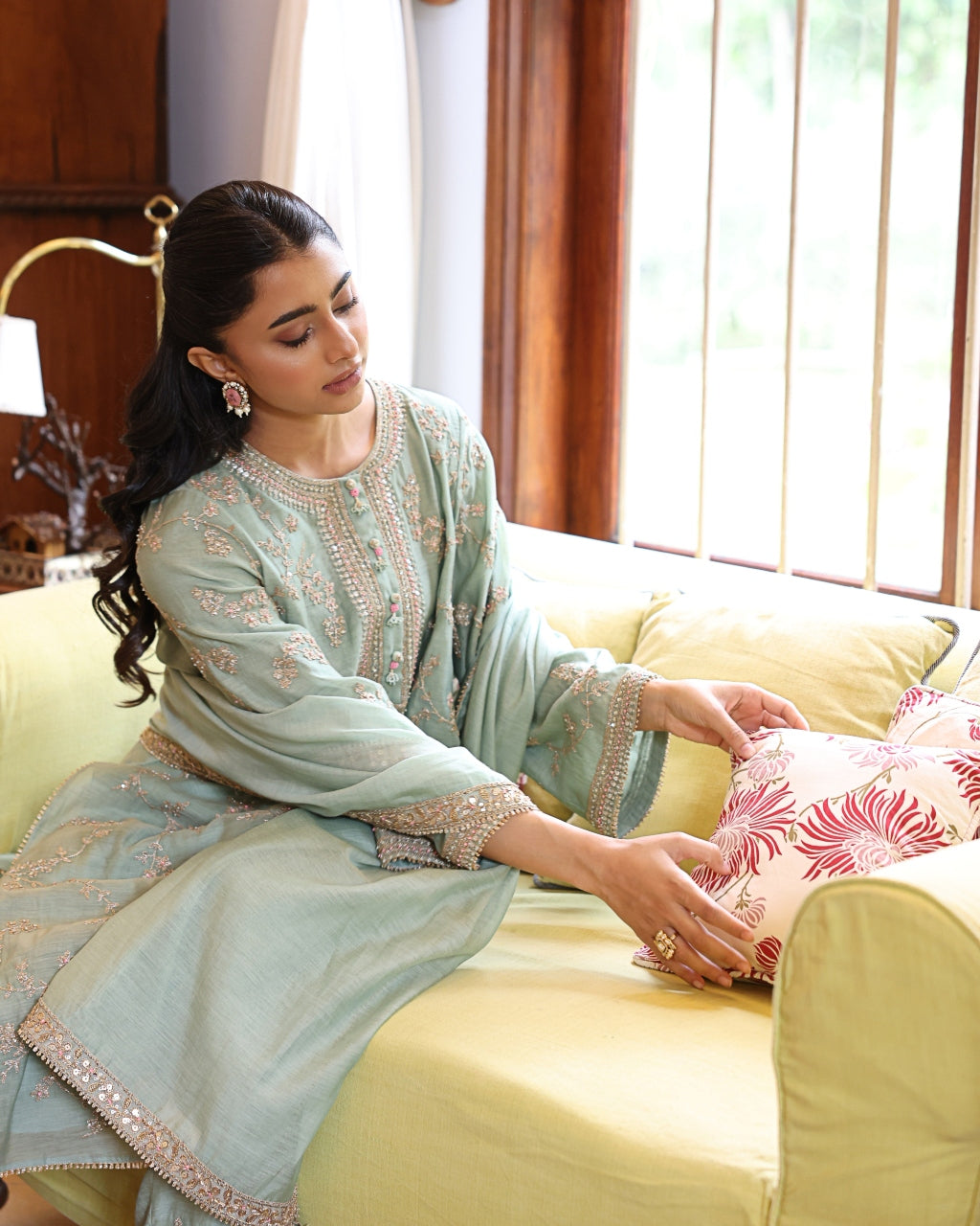 Teal Vrinda Dori Kurta Set