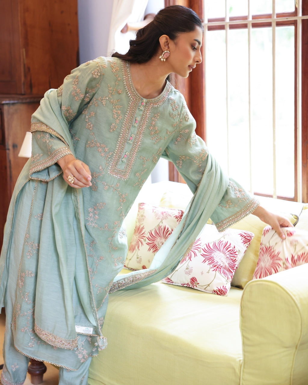 Teal Vrinda Dori Kurta Set
