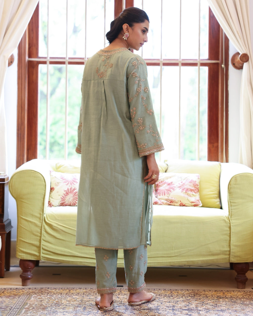 Teal Vrinda Dori Kurta Set