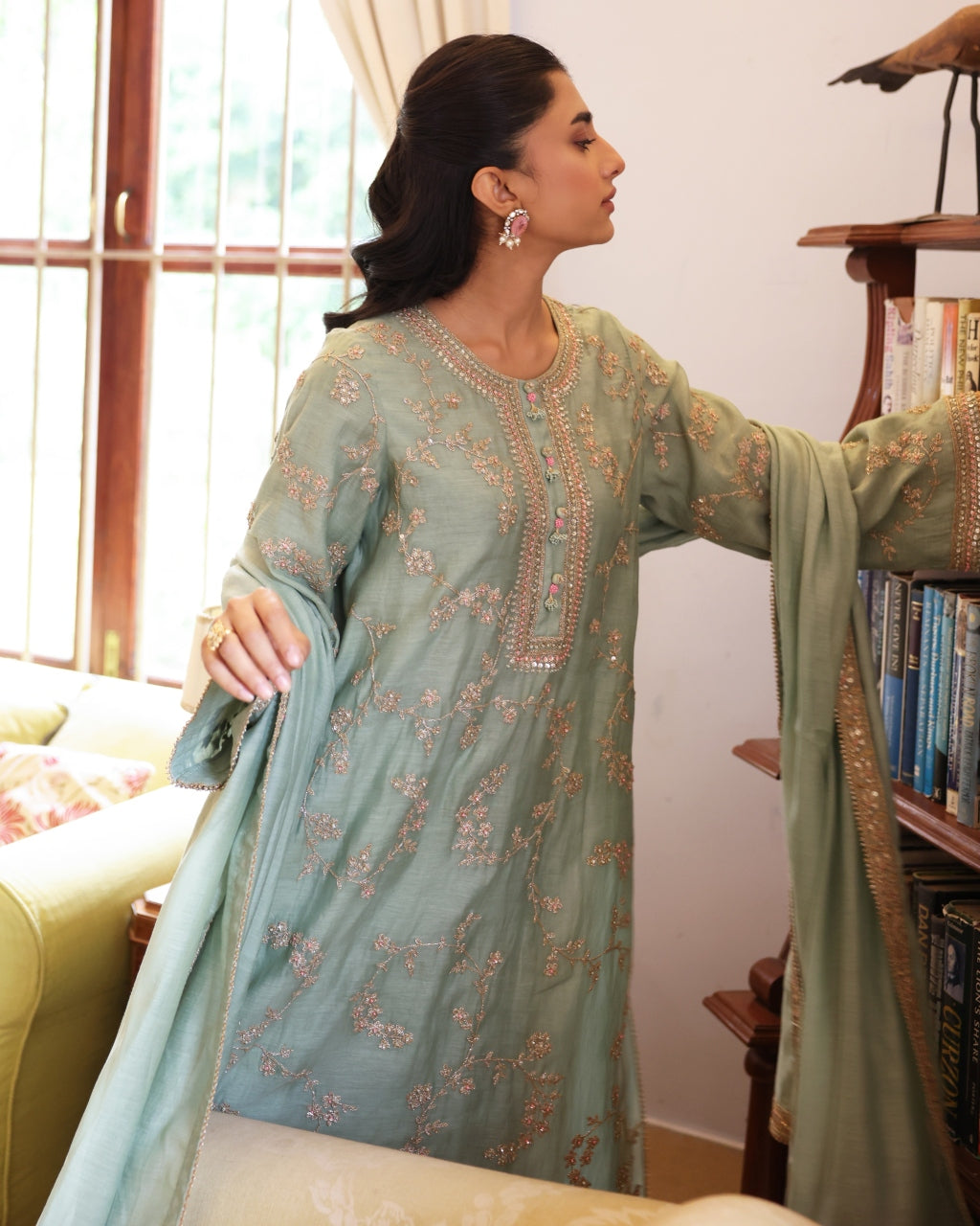 Teal Vrinda Dori Kurta Set