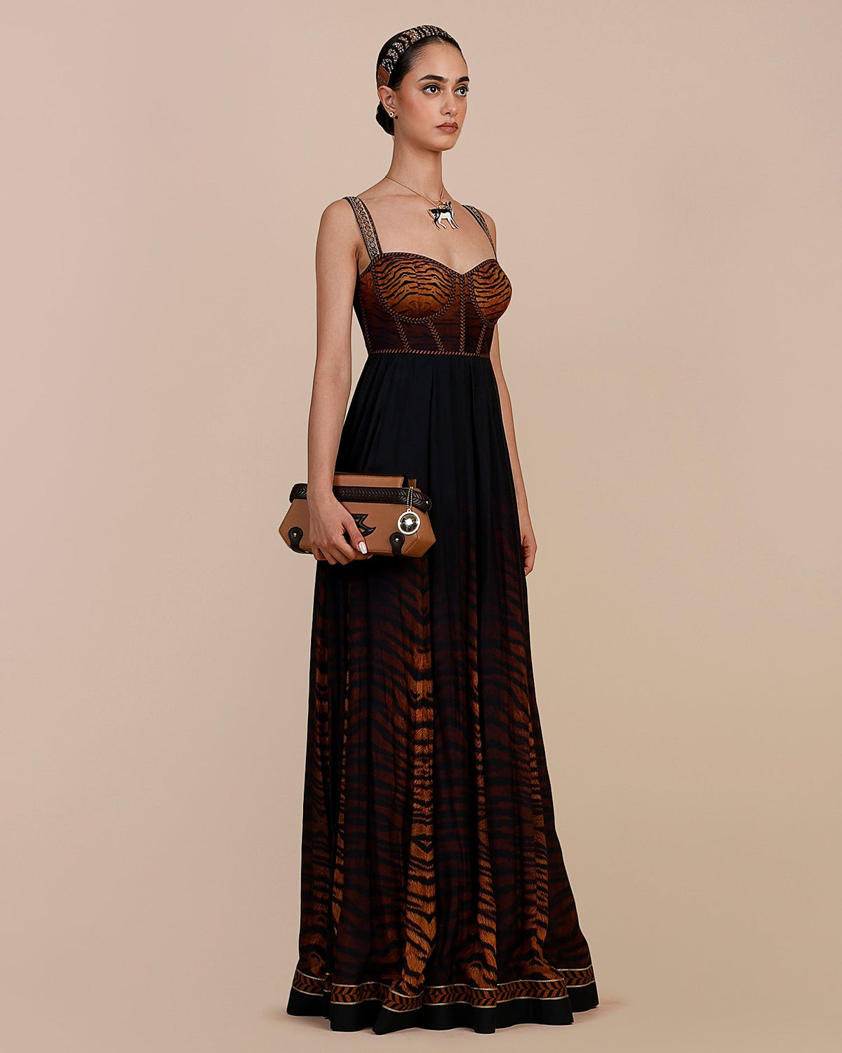 Tiger Print Ombre Anarkali