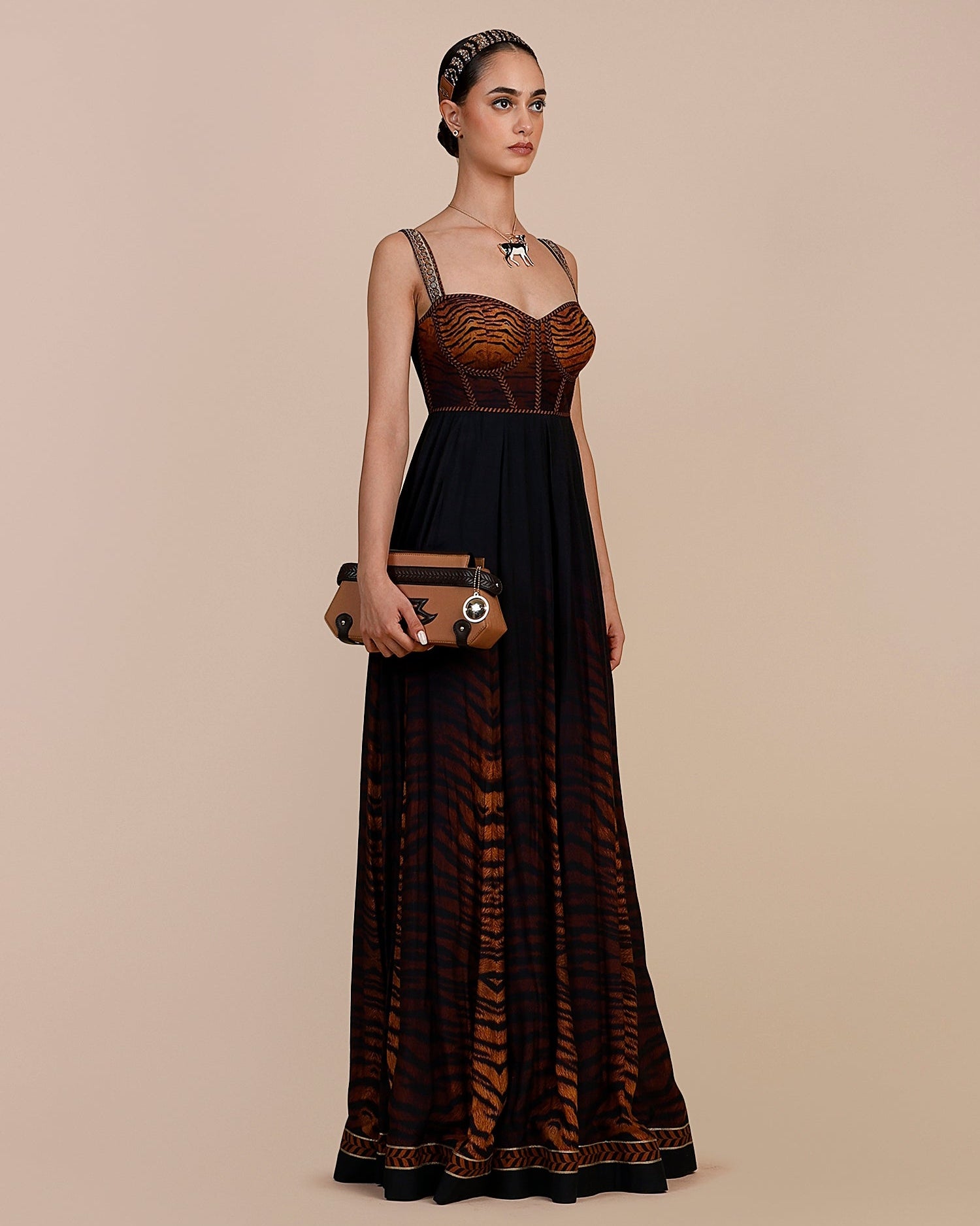 Tiger Print Ombre Anarkali