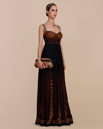 Tiger Print Ombre Anarkali