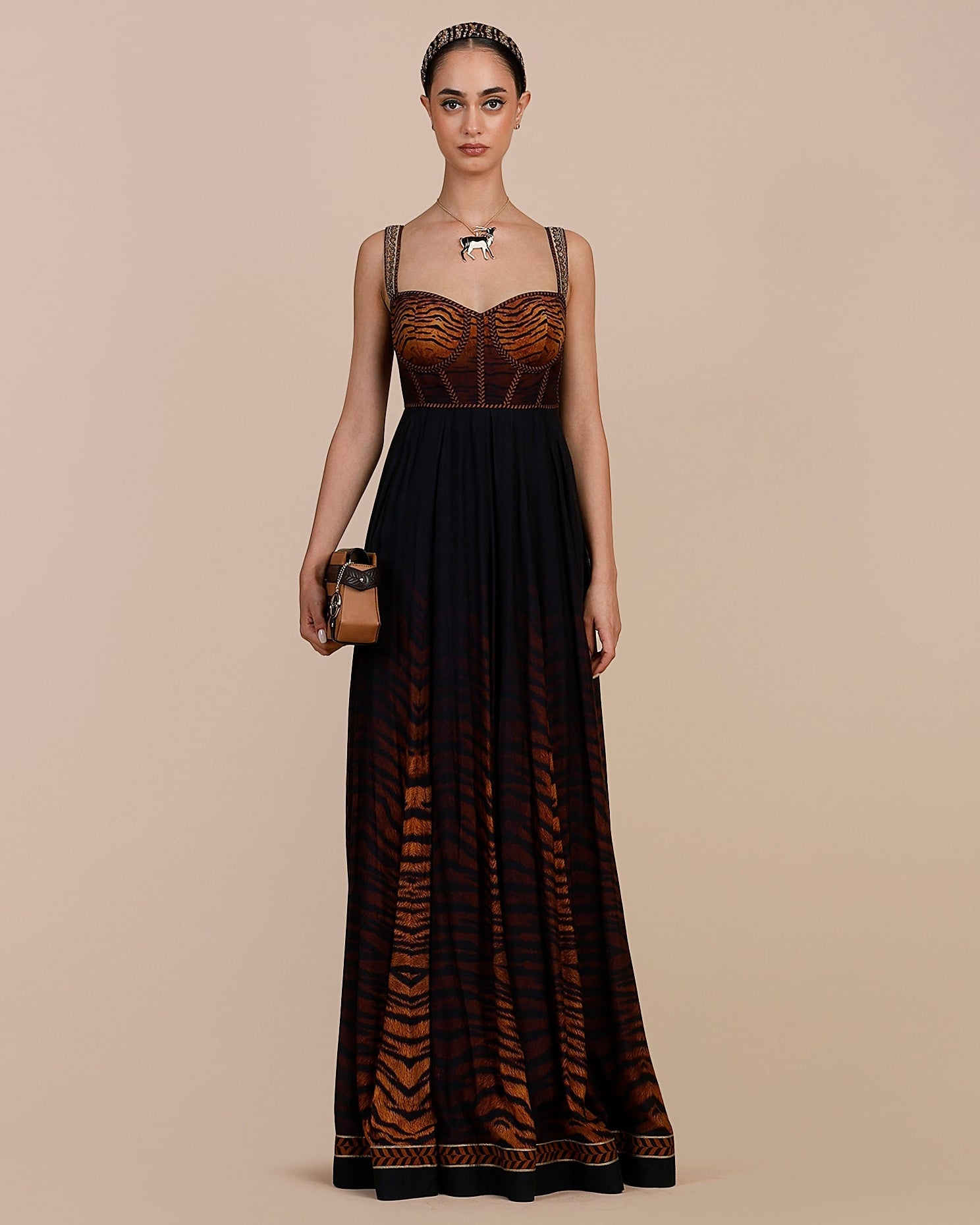 Tiger Print Ombre Anarkali