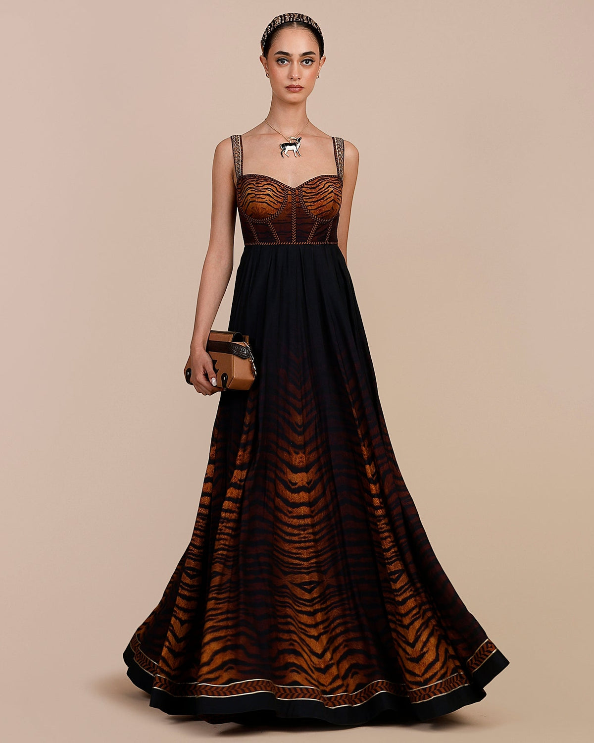 Tiger Print Ombre Anarkali