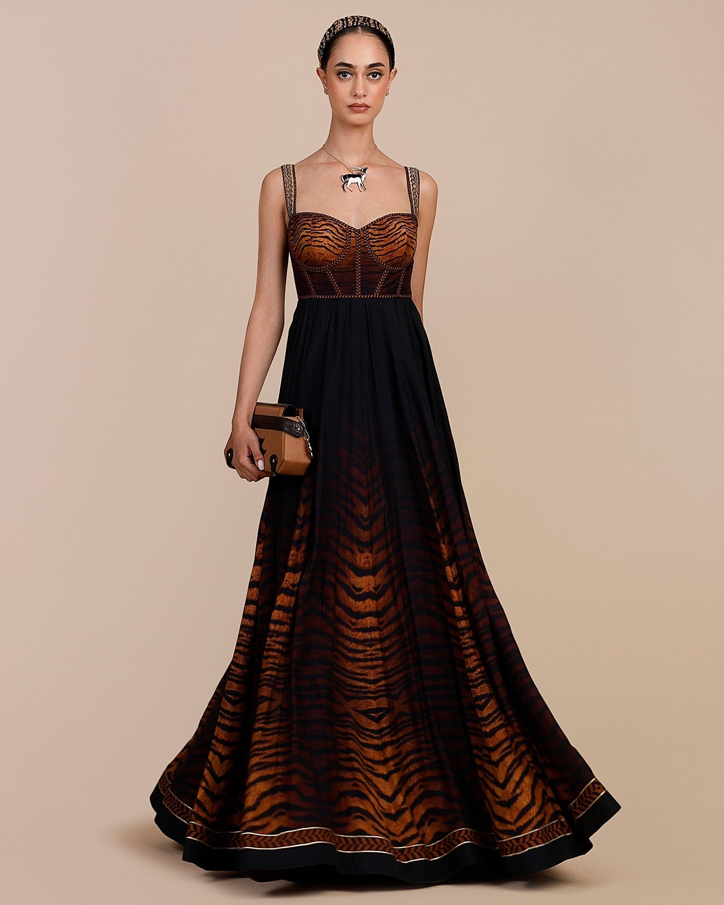 Tiger Print Ombre Anarkali