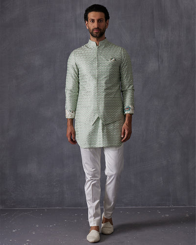 Sage Green Embroidered Kurta Set