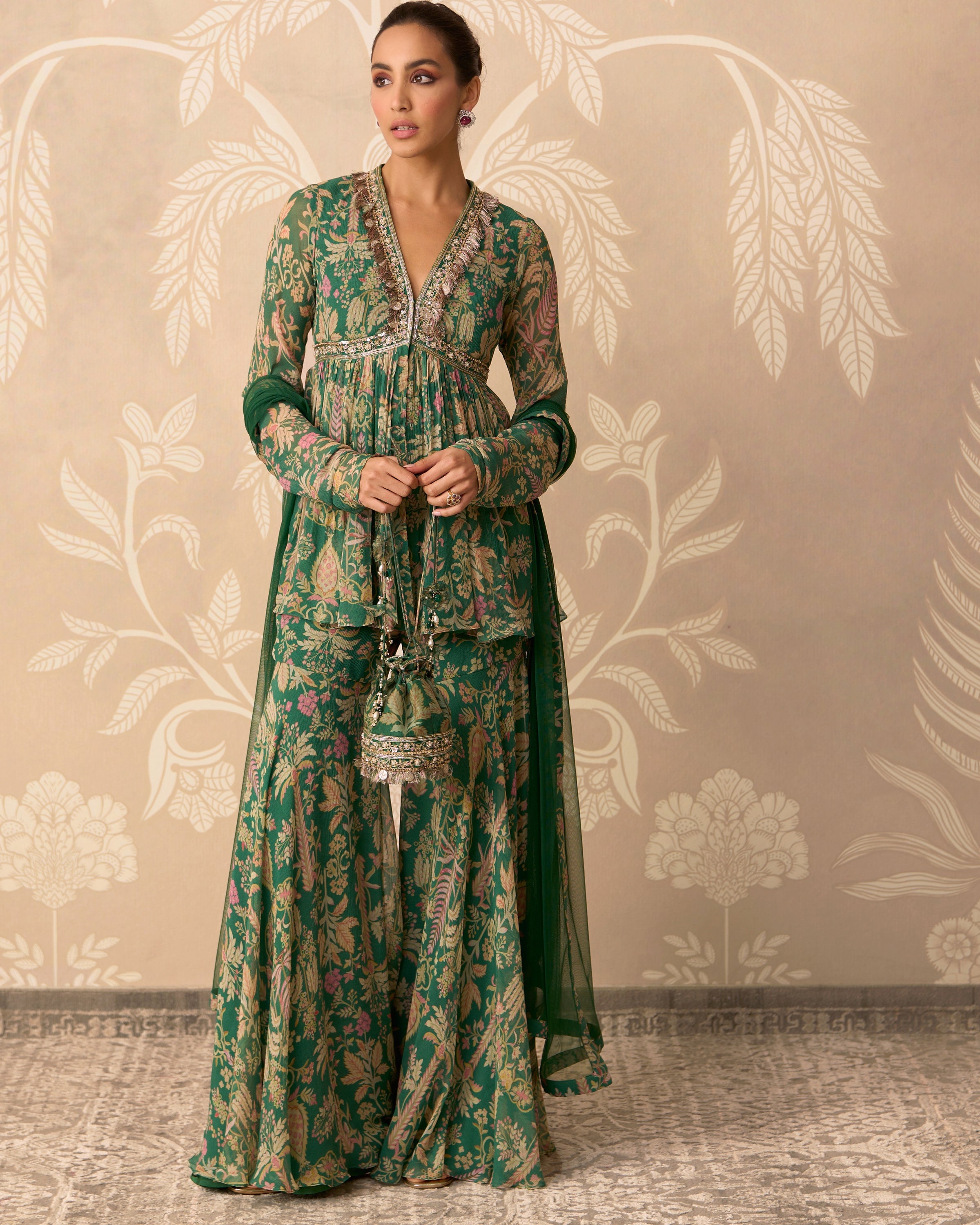 Nazneen Peplum Gharara Set