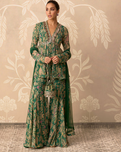 Nazneen Peplum Gharara Set