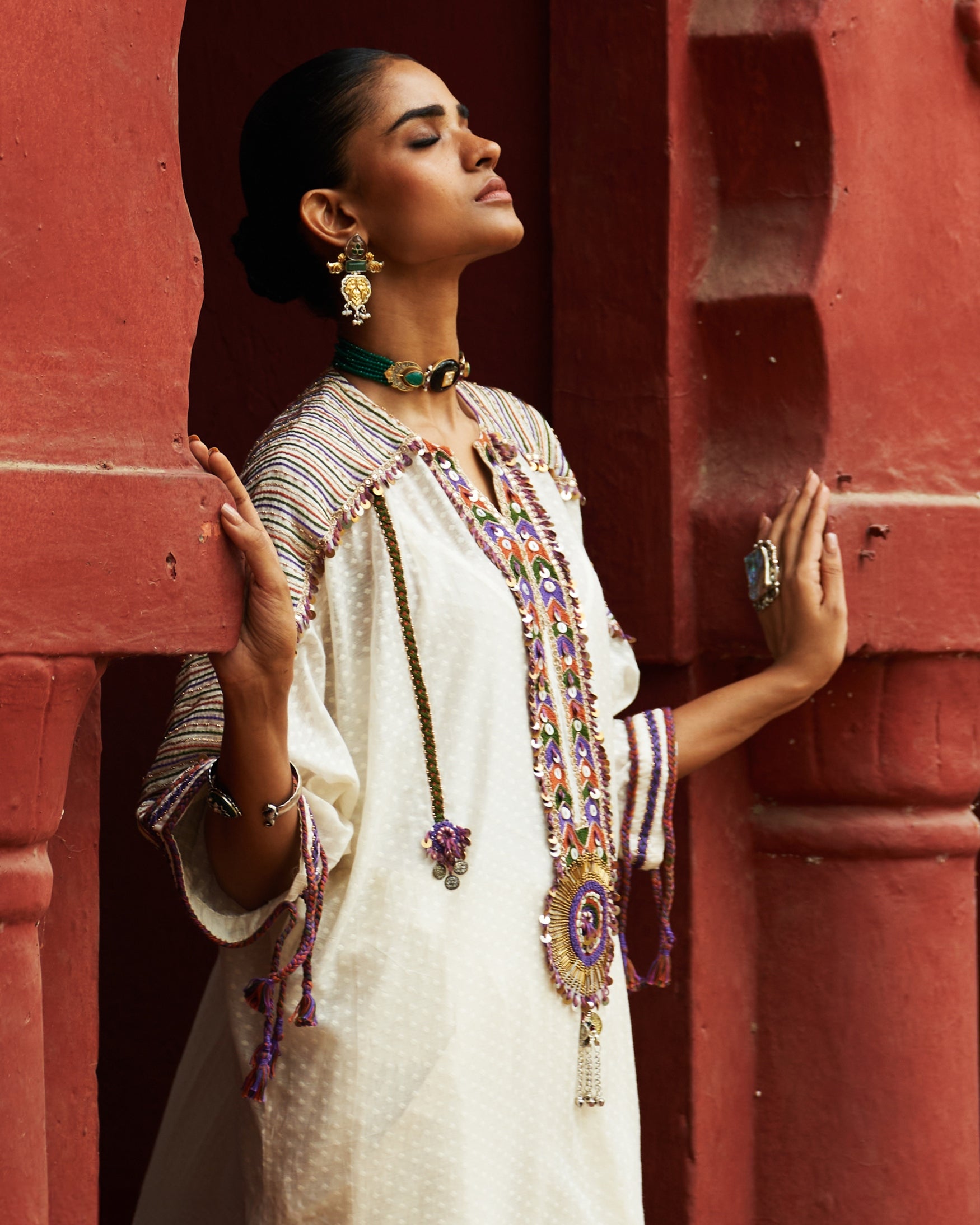 Ivory Breezy Kaftan Kurta Set