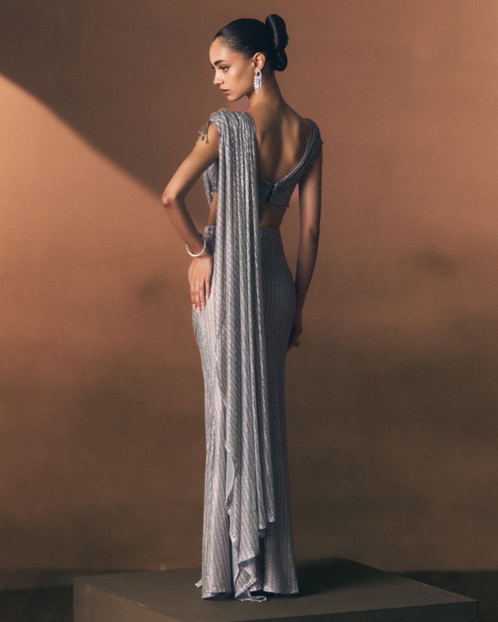 Pewter Drape Sari