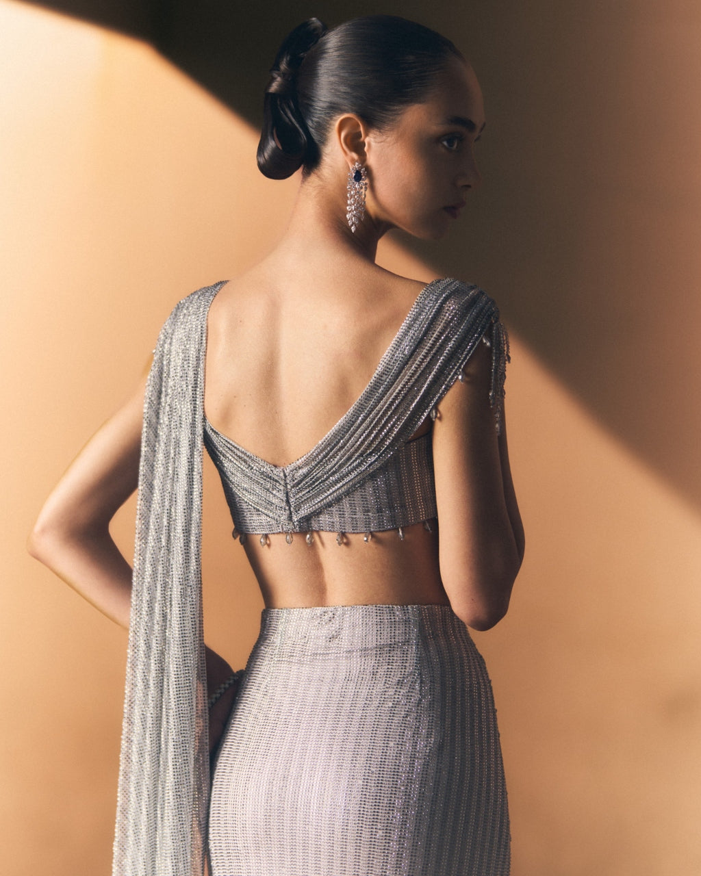 Pewter Drape Sari