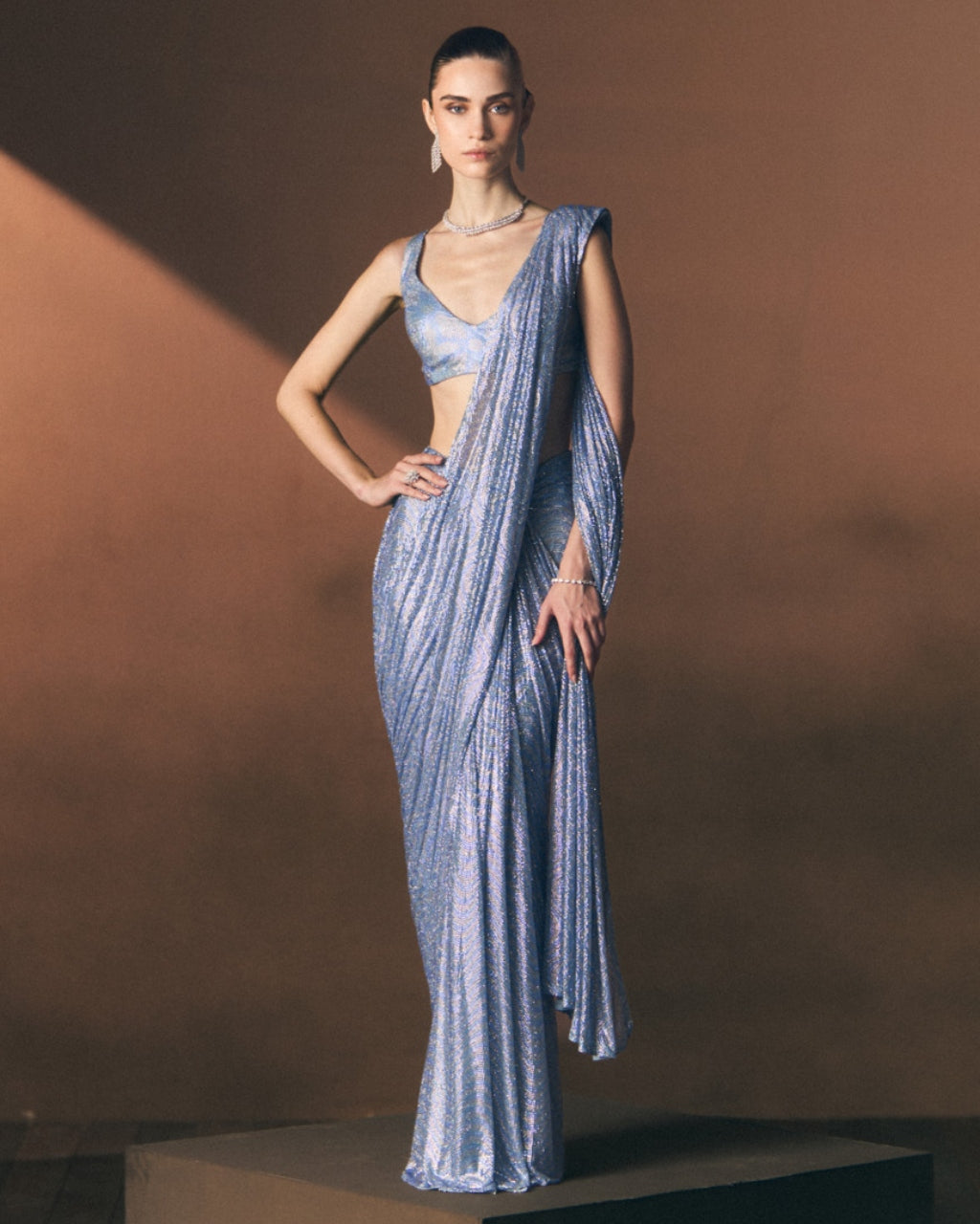 Glacier Drape Sari