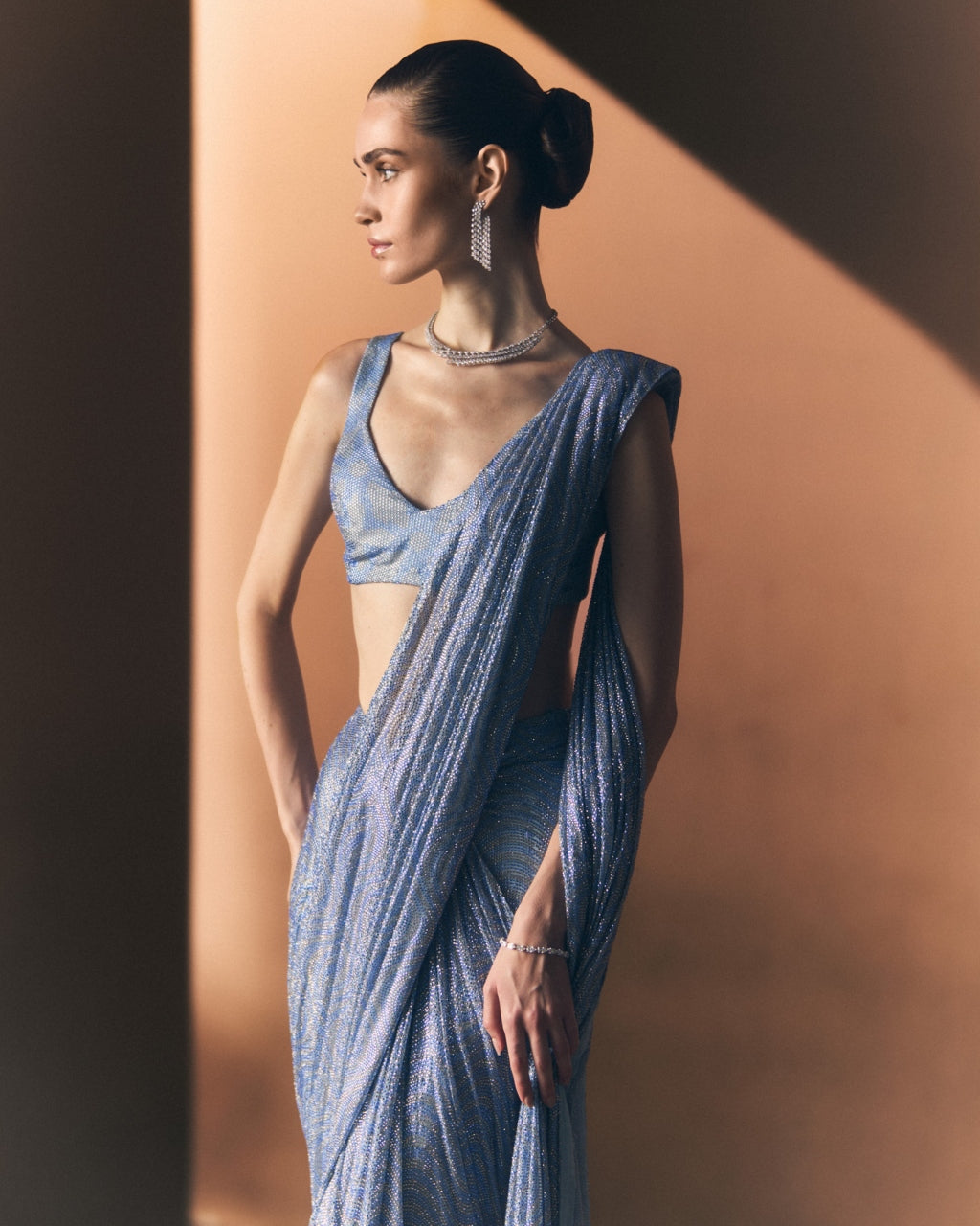 Glacier Drape Sari