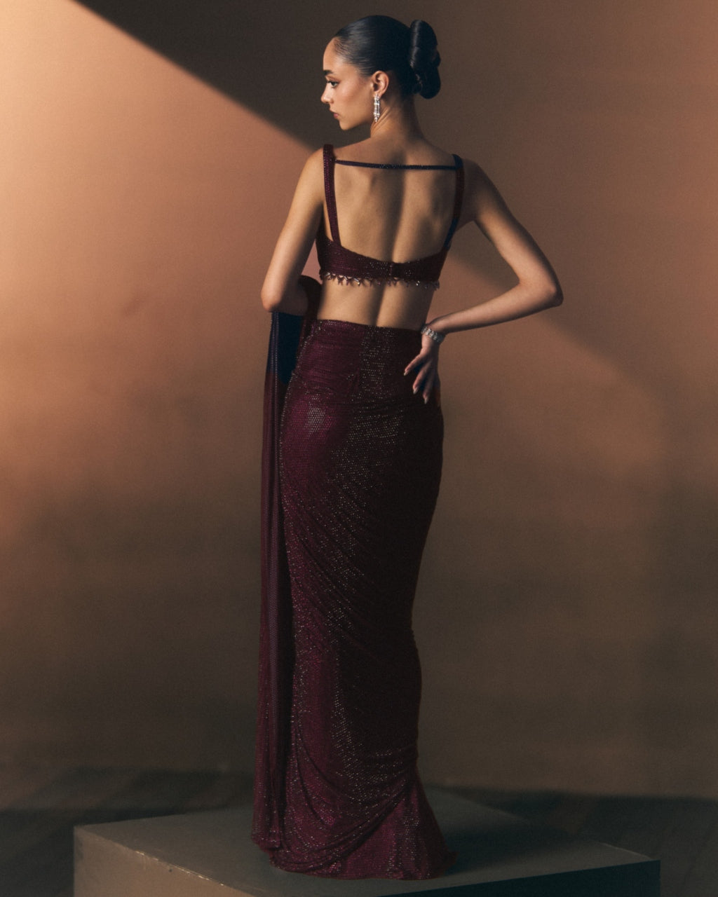 Cerise Drape Sari
