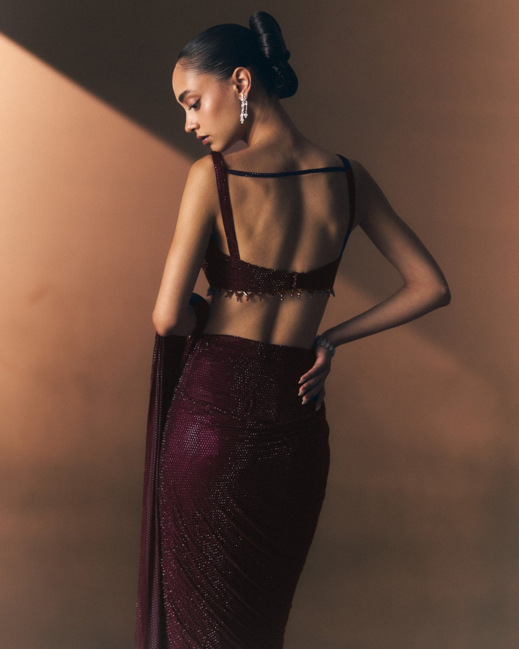 Cerise Drape Sari