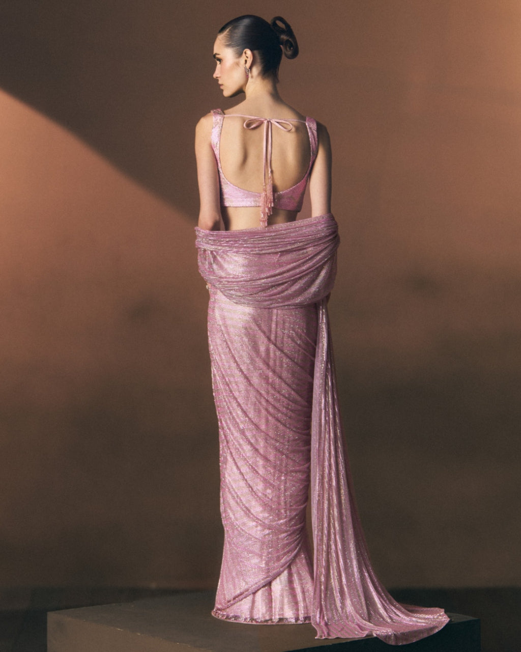 Rosé Drape Sari