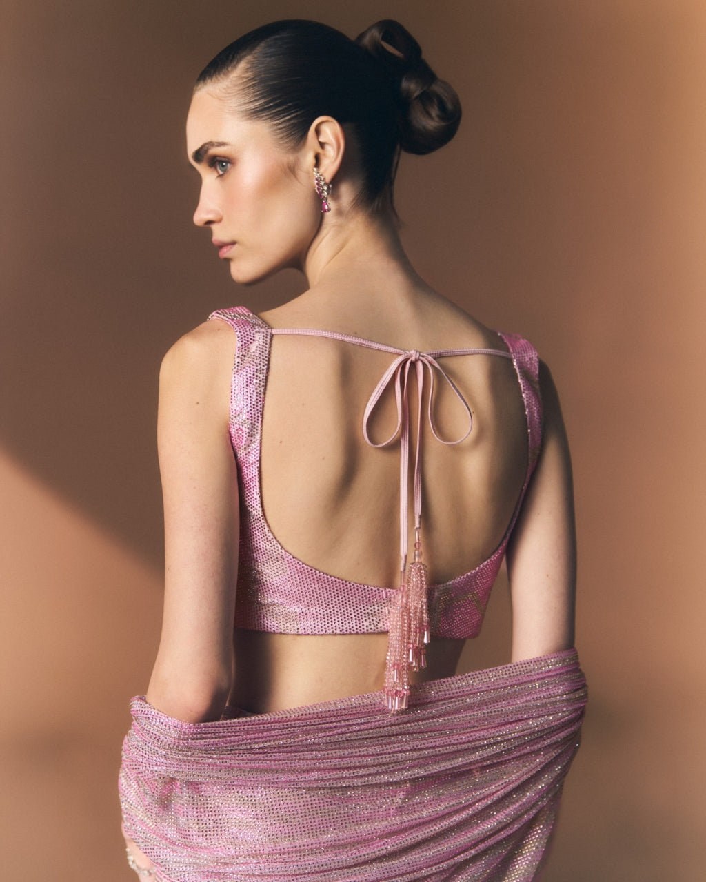Rosé Drape Sari