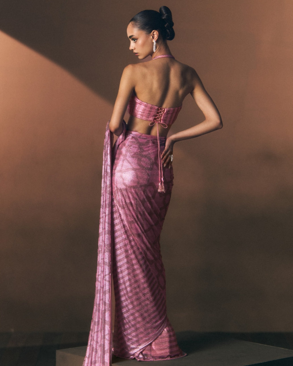 Coral Drape Sari