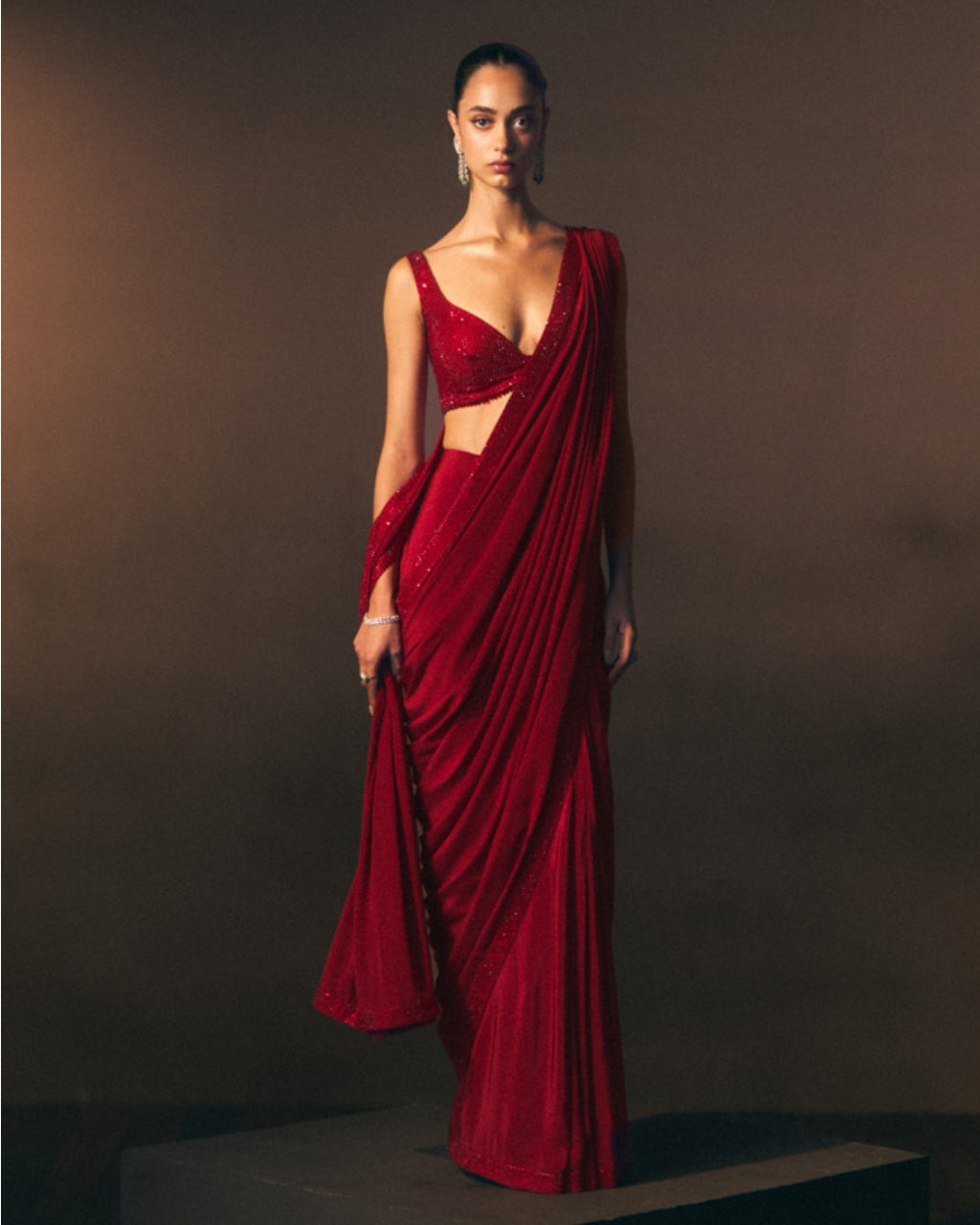 Rouge Drape Sari