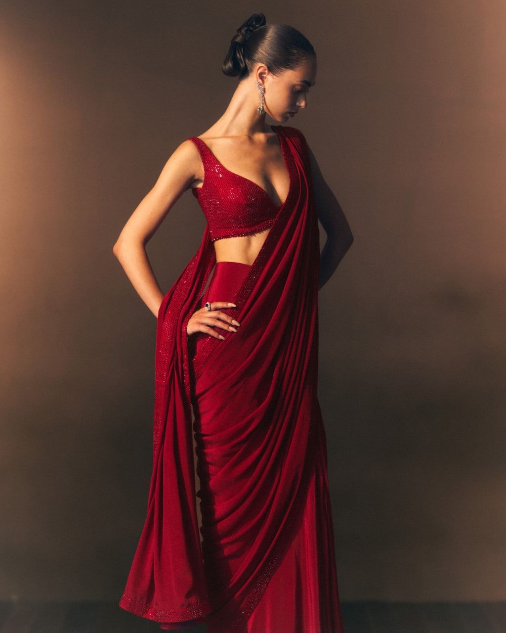 Rouge Drape Sari