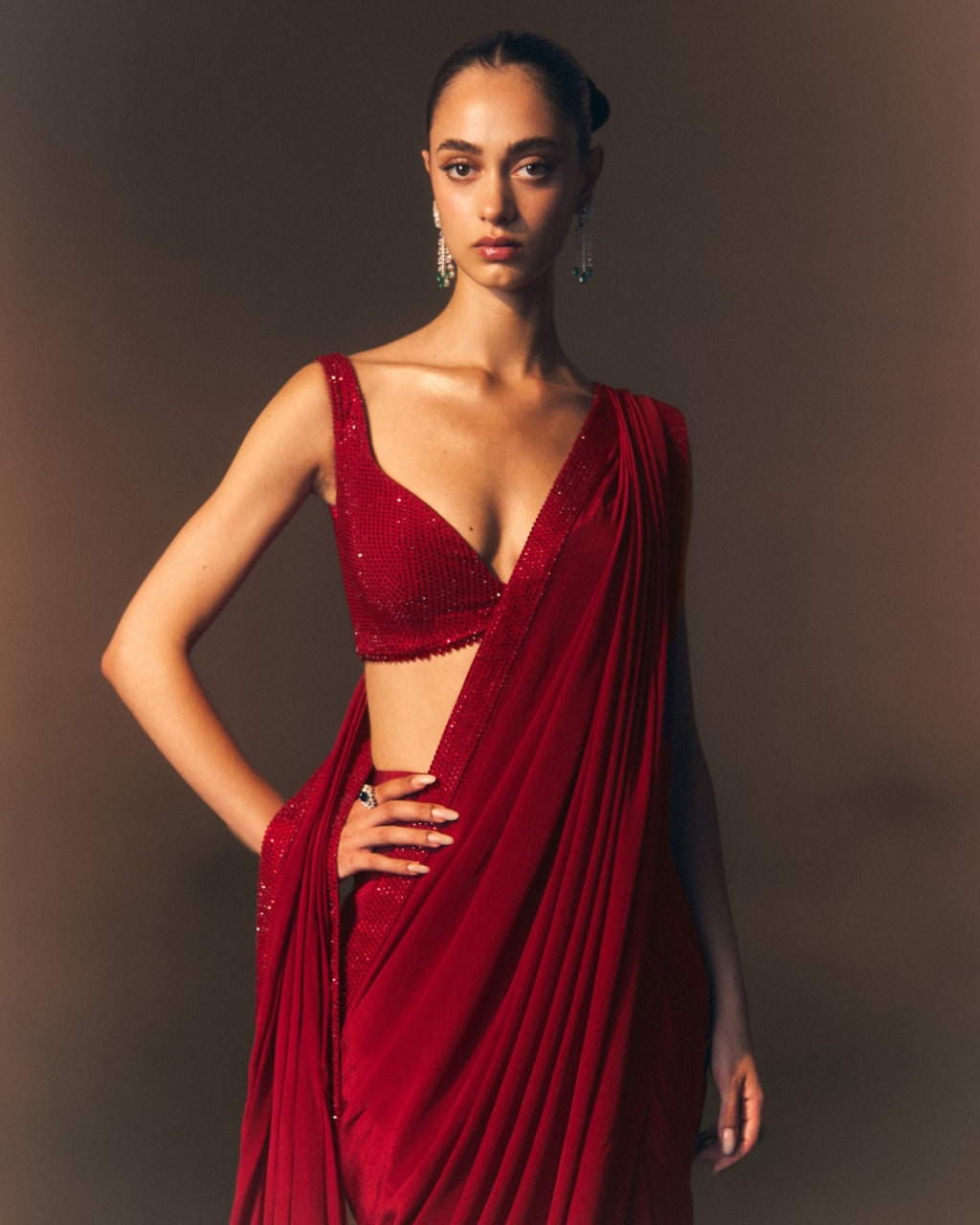 Rouge Drape Sari