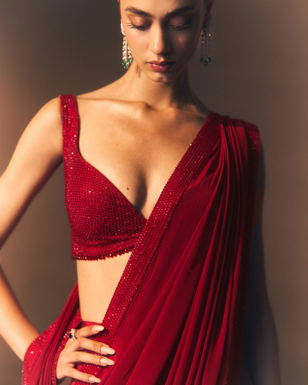 Rouge Drape Sari