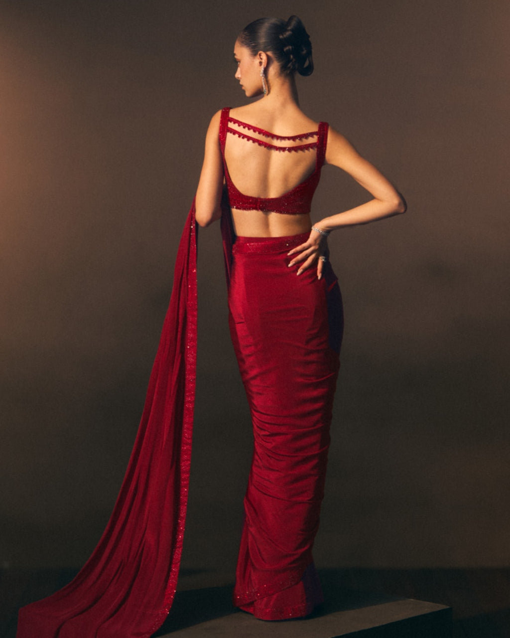 Rouge Drape Sari