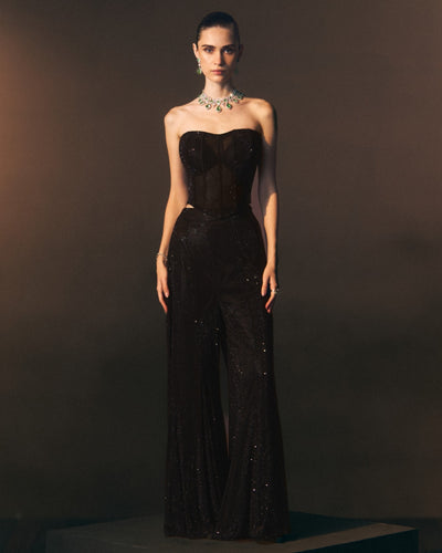 Onyx Sharara Pants With Corset Top