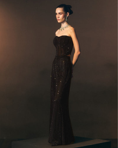 Onyx Sharara Pants With Corset Top